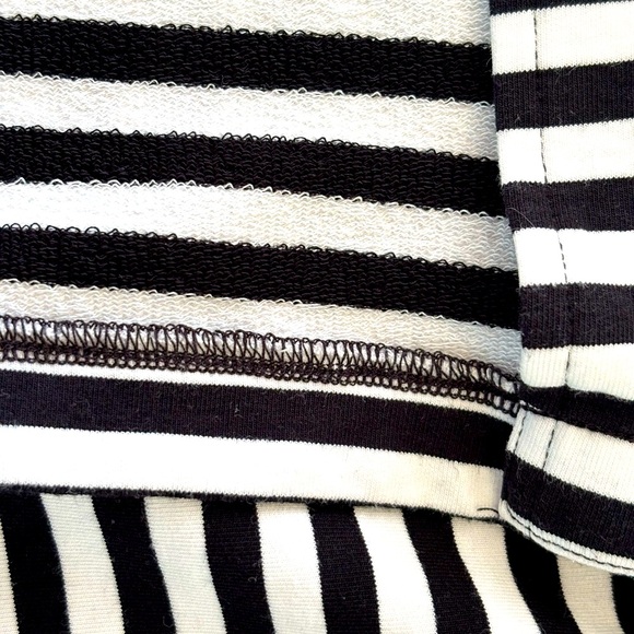 CAbi Jacket Dress French Terry Black & White Stripe 2-Way Zip Welt Pockets M - Picture 8 of 10